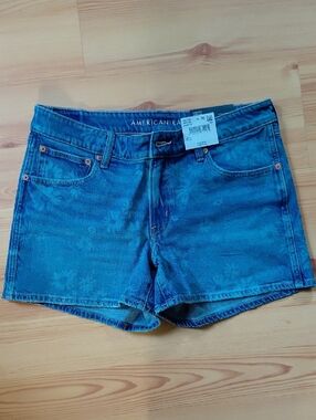 NWT American Eagle Outfitters Blue Floral-Print Denim Shorts